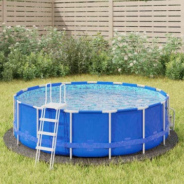 vidaXL Zwembadgrondzeil Ø306 cm polyester geotextiel, Verzenden, Nieuw