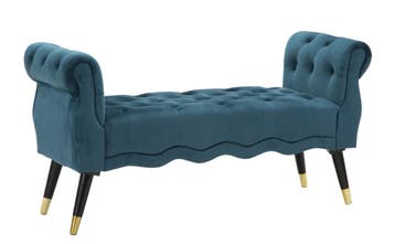 BANKJE PARIJS TEAL/GOUD CM 120X40X60, Huis en Inrichting, Banken | Bankstellen, Ophalen of Verzenden, Nieuw