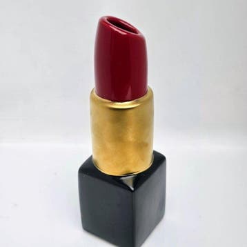 Vaas - Keramiek - lippenstift vintage vaas