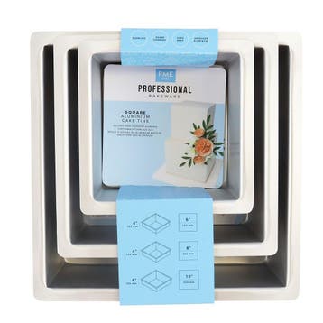 Taartpan PME Vierkant 10cm(h) Set/3, Verzenden, Nieuw