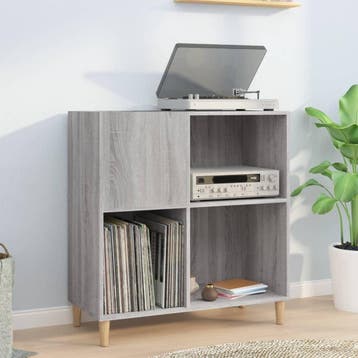 vidaXL Platenkast 84,5x38x89 cm bewerkt hout grijs sonoma, Verzenden, Nieuw