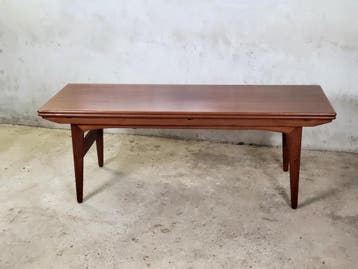 Deense in hoogte verstelbare salontafel van Trioh, 1960, Ophalen, Gebruikt, Teakhout, Vintage design, Deens design Mid century Modern, Space Age