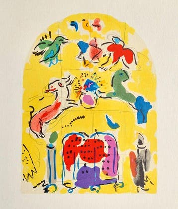 Marc Chagall (1887-1985) - Tribu de Jacob (from Vitraux pour, Antiek en Kunst