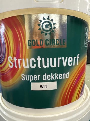 Gold Circle  structuurverf - WIT - 5 liter, 5 tot 10 liter, Wit, Nieuw, Ophalen of Verzenden