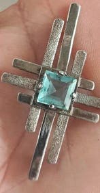 Zonder minimumprijs - Ketting met hanger Zilver Aquamarijn -
