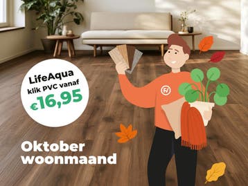 LifeAqua klikvloer waterbestendig | Nu €16,95 i.p.v. €42,95, Ophalen, Crème, 75 m² of meer, Overige typen