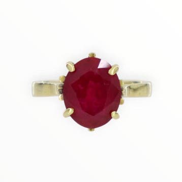 Ring - 18 karaat Geel goud Robijn, Nieuw