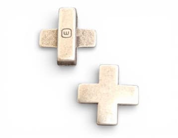 1 x Jolie leerschuiver kruis 18 x 18 x 6 mm – gleuf 14 x.., Ophalen of Verzenden, Nieuw, Kraal