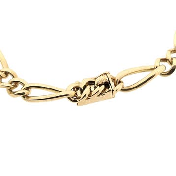 Gouden fantasie/figaro schakelarmband, Ophalen of Verzenden, Gebruikt, Overige kleuren, Goud