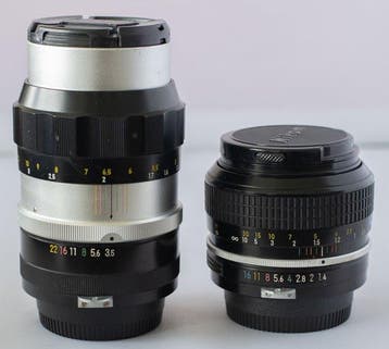 Nikon Nikkor-Q Auto 3,5/135mm + Nikon 1,4/50mm pre AI |, Nieuw