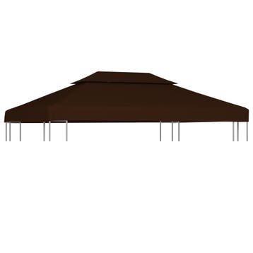 vidaXL Prieeldak 2-laags 310 g/m² 4x3 m bruin, Verzenden, Nieuw