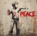 EMIR BERCUTTE - STREET ART PEACE 2 - Toile L