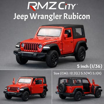 Jeep wrangler rubicon schaalmodel (schaal 1:36, rood), Ophalen of Verzenden, Nieuw