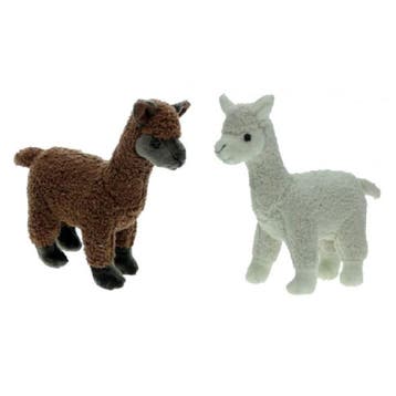 Set van 2 alpaca knuffels - pluche - bruin en wit - 23 cm, Verzenden, Nieuw