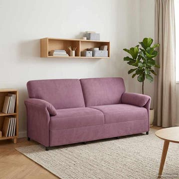 vidaXL 3-Zits Bank Paars 198 x 83 x 95 cm Fluweel, Verzenden, Minder dan 150 cm, Stof, Driepersoons