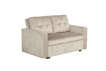 Slaapbank SMART 140cm 2-zits fluweel champagne beige, Ophalen of Verzenden, Nieuw