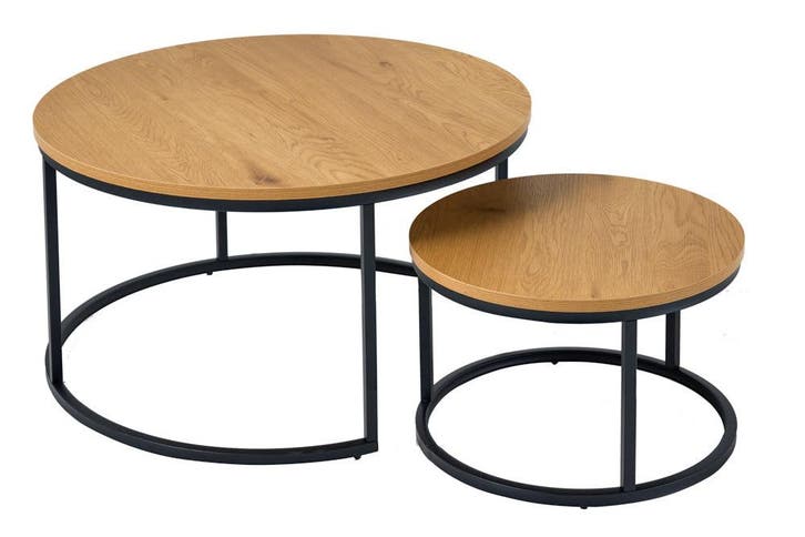 Salontafel ELEGANCE 80 cm, set van 2, met een look van wild, Huis en Inrichting, Tafels | Salontafels, Ophalen of Verzenden