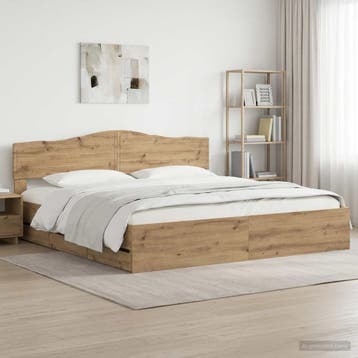 vidaXL Bed Frame with Storage and Headboard Artisan Oak 180, Bruin, Verzenden, Hout, Nieuw