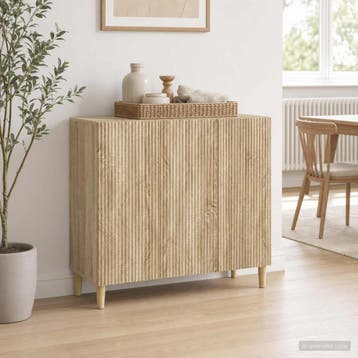 vidaXL Dressoir Sonoma Eiken 89 x 34,5 x 80 cm Bewerkt hout, Huis en Inrichting, Kasten | Dressoirs, Verzenden, Nieuw, Overige houtsoorten