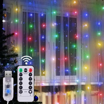 Kerst Gordijn 3 x 1 Meter - USB - RGB - Voor Buiten, Ophalen of Verzenden, Nieuw