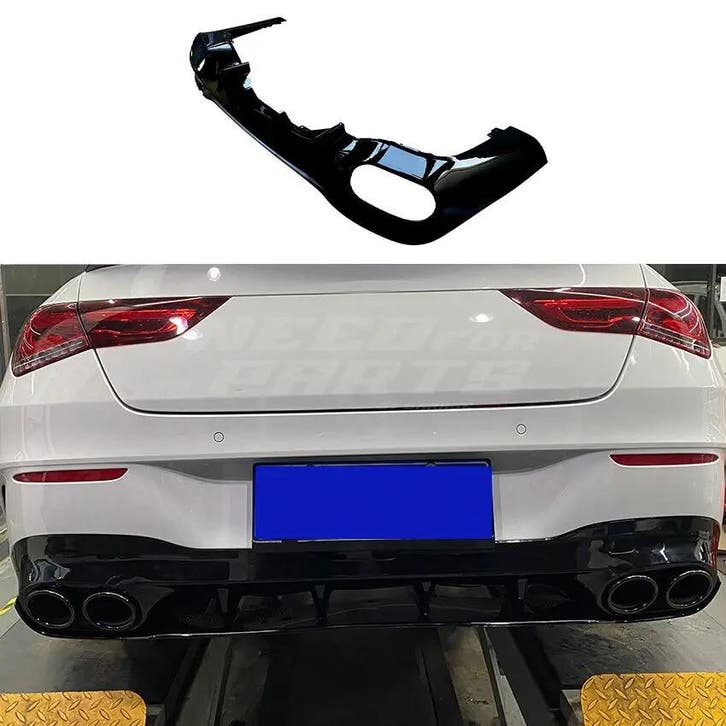 Diffuser With Black Exhaust Tips Voor Mercedes CLA X118/C118, Auto-onderdelen, Carrosserie en Plaatwerk, Ophalen of Verzenden