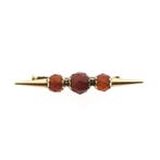 Vintage gouden broche met carneool, Gebruikt, Overige kleuren, Ophalen of Verzenden, Met edelsteen