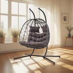 Dubbele hangstoel Skense met standaard grijs 198x156x98 cm [, Verzenden, Nieuw