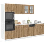 vidaXL 7-delige Keukenkastenset Lyon bewerkt hout artisanaal, Huis en Inrichting, Verzenden, Nieuw, Bruin