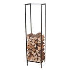 [en.casa] Brandhout rek Taarbæk houtopslag 35x35x140 cm zwar, Tuin en Terras, Haardhout, Verzenden
