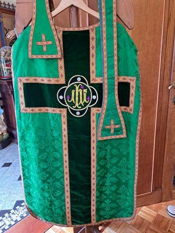 Chasuble Kazuivel Dalmatiek Kerkgewaad - Antiek - Zijde