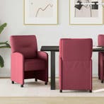 vidaXL Eetkamerstoelen met Wieltjes 2 pcs Wijnrood 57 x 67 x, Huis en Inrichting, Stoelen, Verzenden, Nieuw, Rood