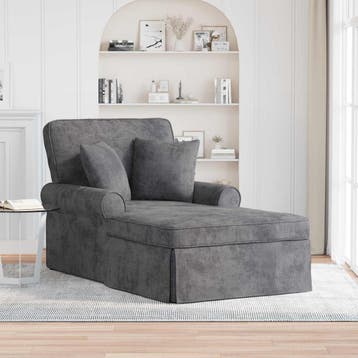 vidaXL Chaise Lounge met Rok Donkergrijs 157 x 91 x 91 cm, Huis en Inrichting, Banken | Sofa's en Chaises Longues, Verzenden, Nieuw