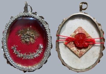 Reliekhouder - Glas, Papier, Textiel - 1750-1800 - Ex Veste
