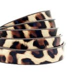 1 meter plat 10 mm imi leer leopard print Beige, Ophalen of Verzenden, Nieuw, Draad