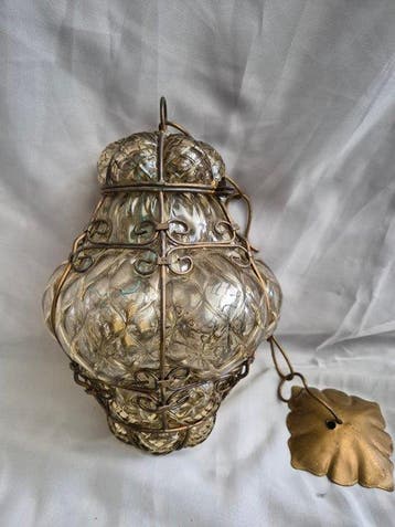 Lamp - Glas, Messing, Metaal