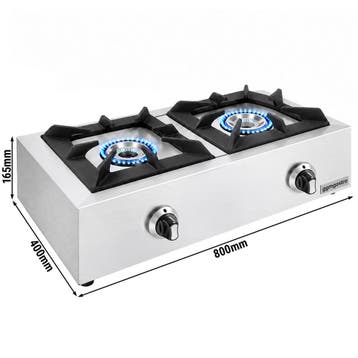 GGM Gastro | Gasfornuis - 770x400x170mm - 11,0 kW - 2 pits |, Verzenden, Nieuw, Inbouw