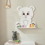 [en.casa] Wandplank voor kinderen Korsør knuffelbeer wit, Verzenden, Nieuw