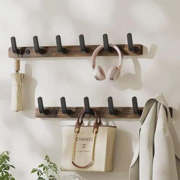Houten Kapstok met Haken - Massief Walnoothout - Wandkapstok, Verzenden, Nieuw