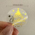 Sluitstickers grotere kerstetiketten chique merry christmas, Ophalen of Verzenden, Nieuw