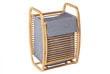 Wasmand LAGOON SPA 60cm bamboe naturel uitneembare tas grijs, Huis en Inrichting, Ophalen of Verzenden, Nieuw