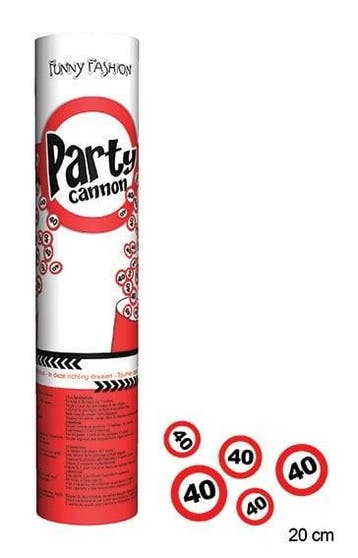 Confetti shooter 20cm traffic 40 jaar, Ophalen of Verzenden, Nieuw