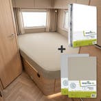 Textielpakket Frans bed - 1 molton met 2 hoeslakens - links, Eenpersoons, Verzenden, Nieuw, Wit