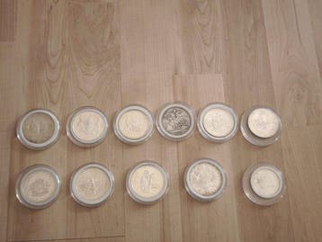 Wereld. Various dates, Lot of 11 silver coins