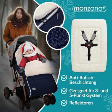 Voetenzak voor kinderwagen Marineblauw gevoerd incl tas, Verzenden, Nieuw