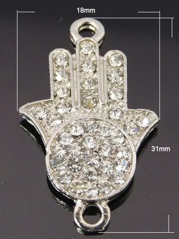 Prachtige tussenzetsel met Hamsa hand van Fatima strass 3..., Ophalen of Verzenden, Nieuw, Tussenstuk of Tussenkraal