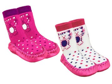 2 Paar Baby Slofjes - Meisjes Pantoffels - Katjes, Verzenden, Nieuw