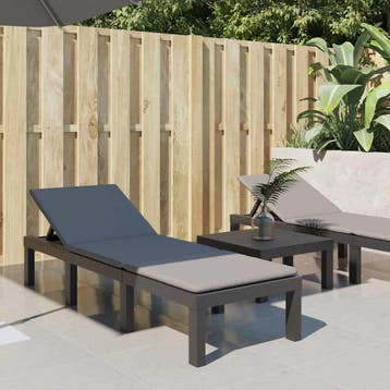 vidaXL Ligbed met kussens PP antracietkleurig, Verzenden, Nieuw