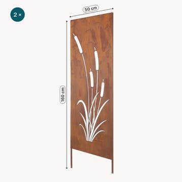 Tuinscherm Irsina set van 2 tuinstekers 160x50 cm riet casa., Verzenden, Nieuw