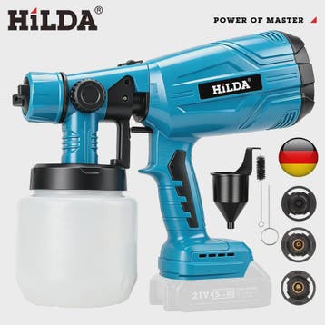 HILDA 21V Accu Verfspuit - Krachtige Draadloze HVLP Spuit vo, Verzenden, Nieuw