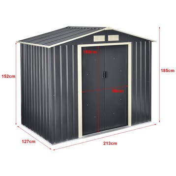 [en.casa] Tuinhuis tuinschuur met schuifdeur 213x127x185 cm, Tuin en Terras, Verzenden, Nieuw